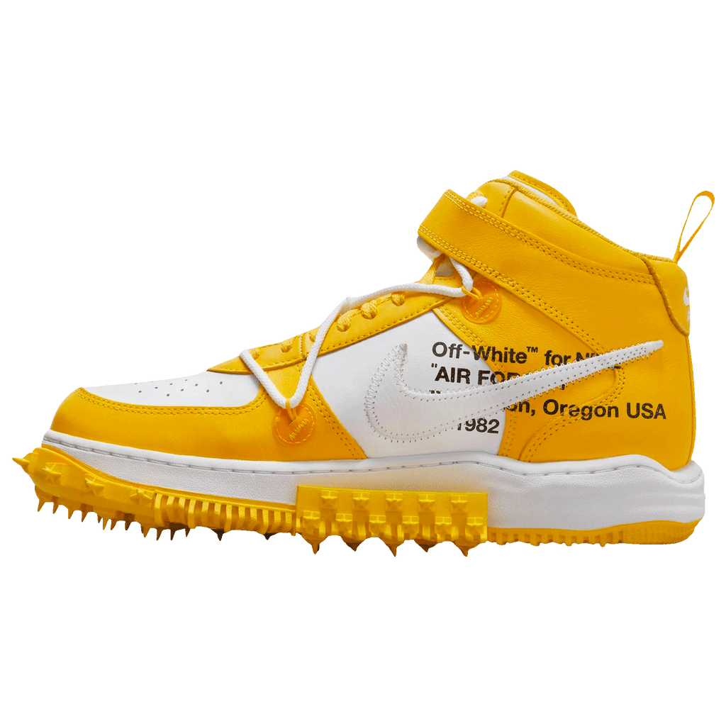 Off-White x Nike Air Force 1 Mid 'Varsity Maize' — Kick Game Off-White x Nike Air Force 1 Mid 'Varsity Maize' — Kick Game