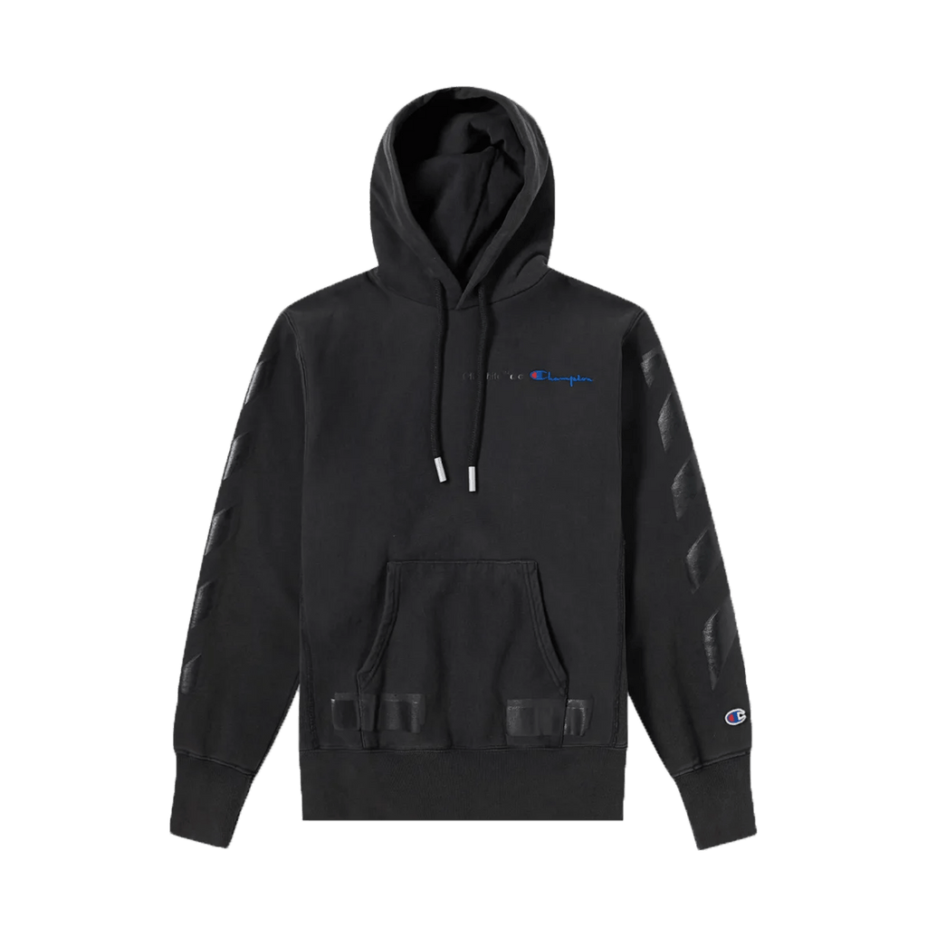 Off White x Champion Hoodie Black Kick Game