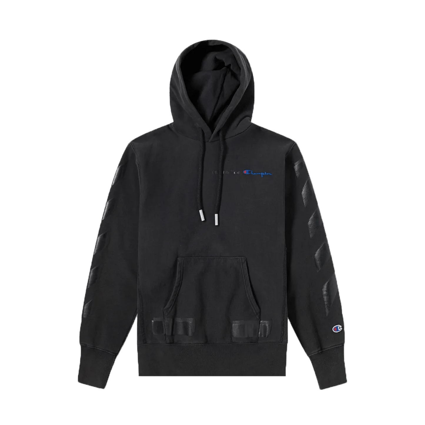 Off-White x Champion Hoodie Black - Kick Game