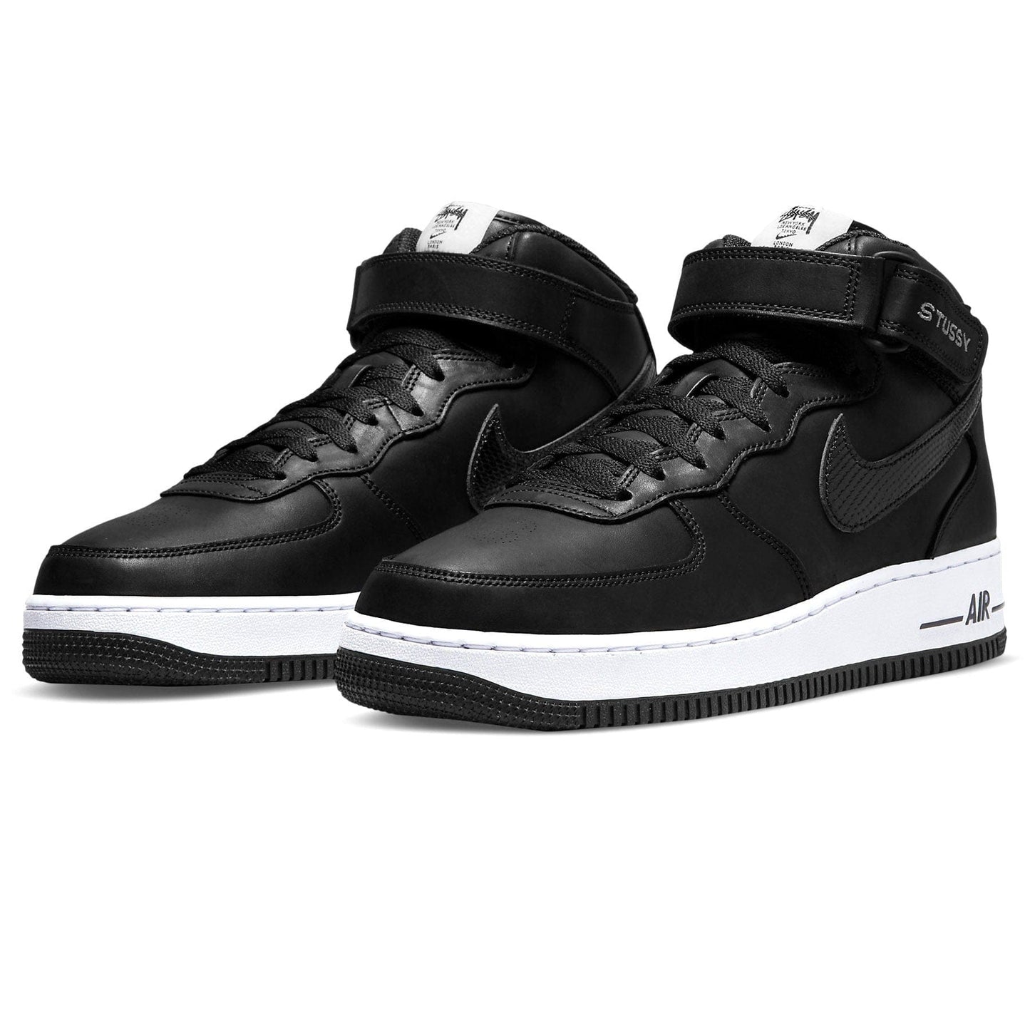 Nike Air Force 1 Mid Stussy 'Black White' - Kick Game