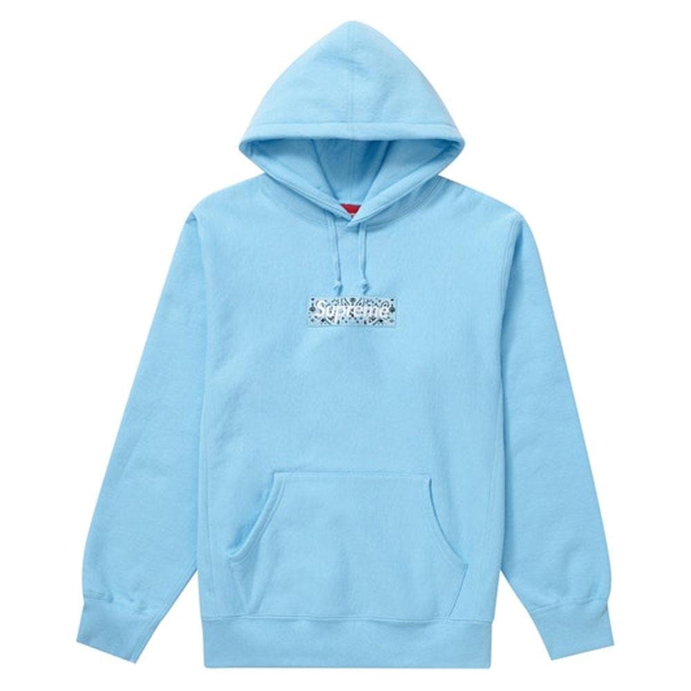 Supreme Bandana Box Logo Hooded Sweatshirt Light Blue - Kick Game