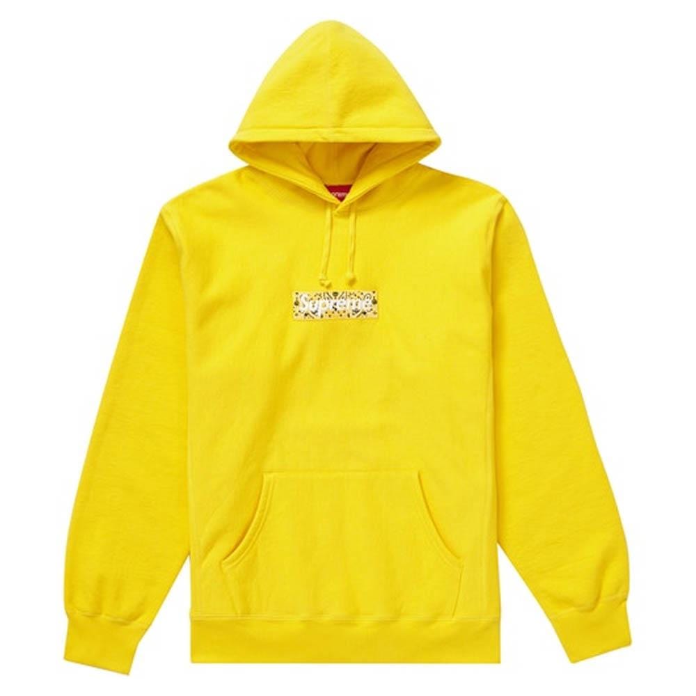 Supreme Bandana Box Logo Hooded Sweatshirt Yellow - JuzsportsShops