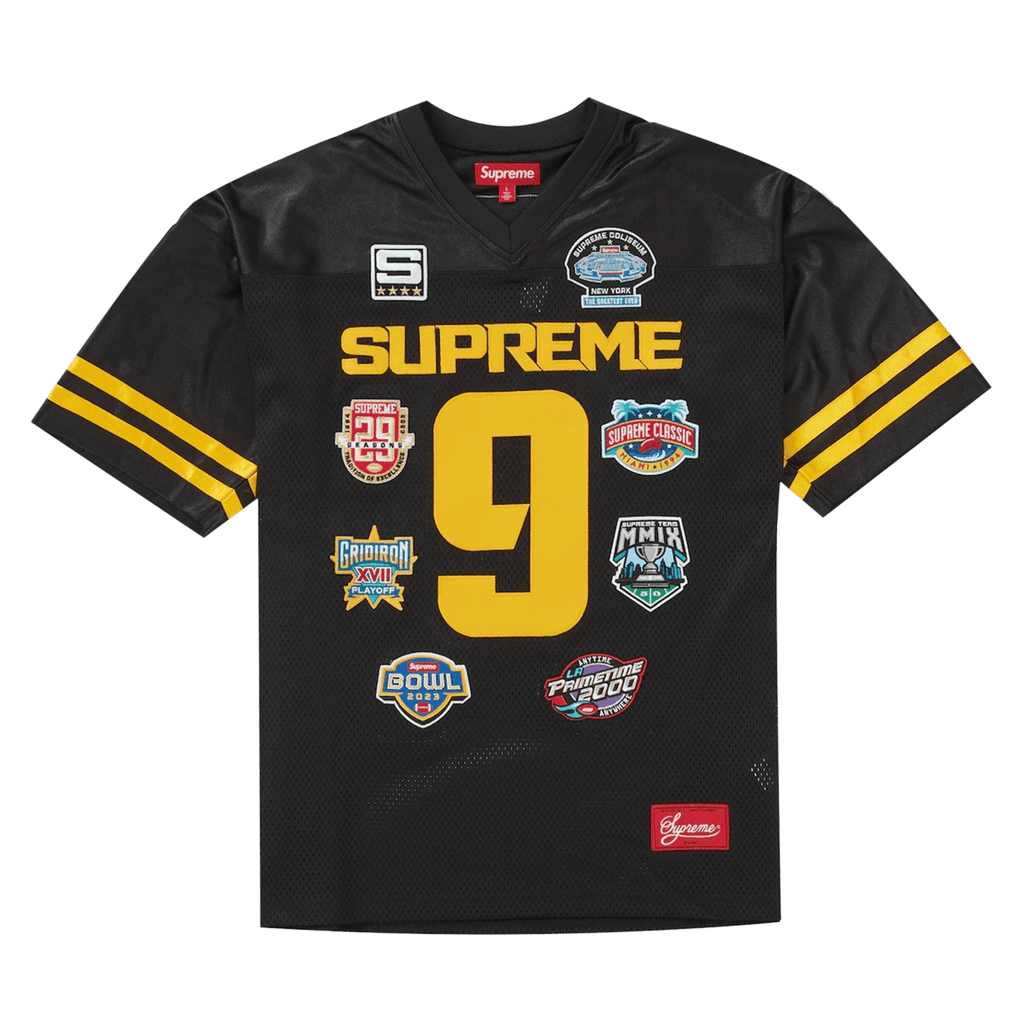 Supreme Championships Embroidered Football Jersey 'Black' — Kick Game