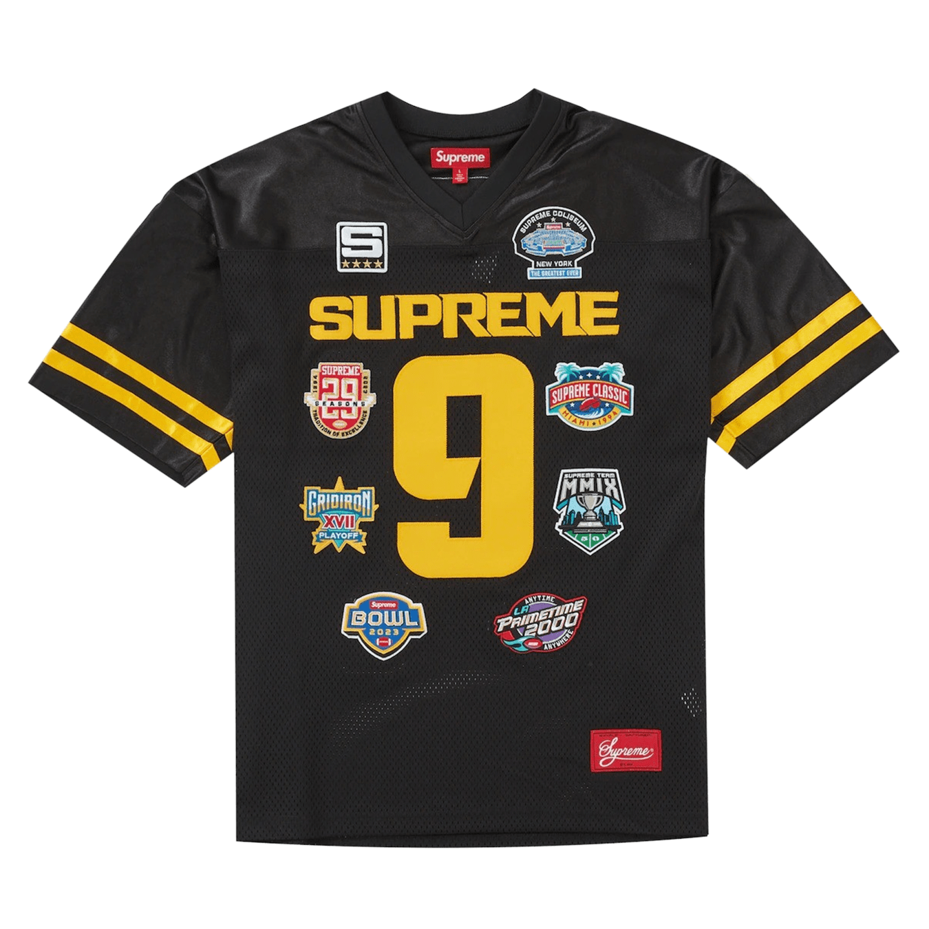 Supreme Championships Embroidered Football Jersey 'Black' - Kick Game