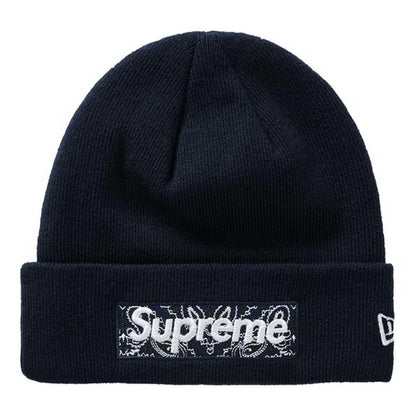 Supreme New Era Box Logo Beanie (FW19) Navy - Kick Game