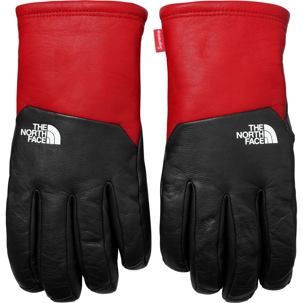Supreme-The North Face Leather Gloves - Red - Kick Game