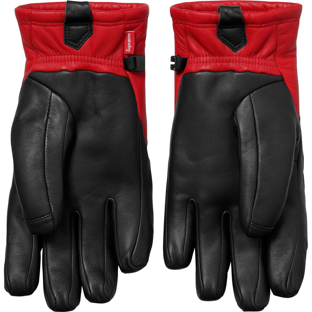 Supreme-The North Face Leather Gloves - Red - CerbeShops