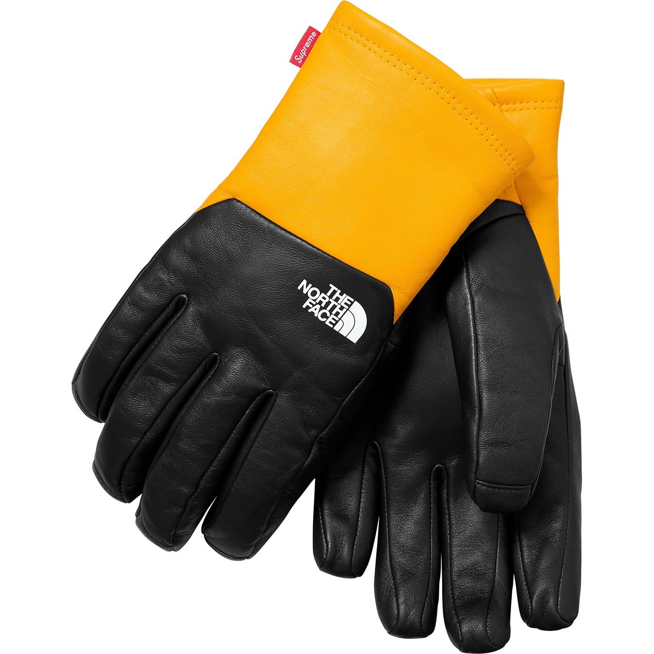 Supreme-The North Face Leather Gloves - Yellow - Kick Game