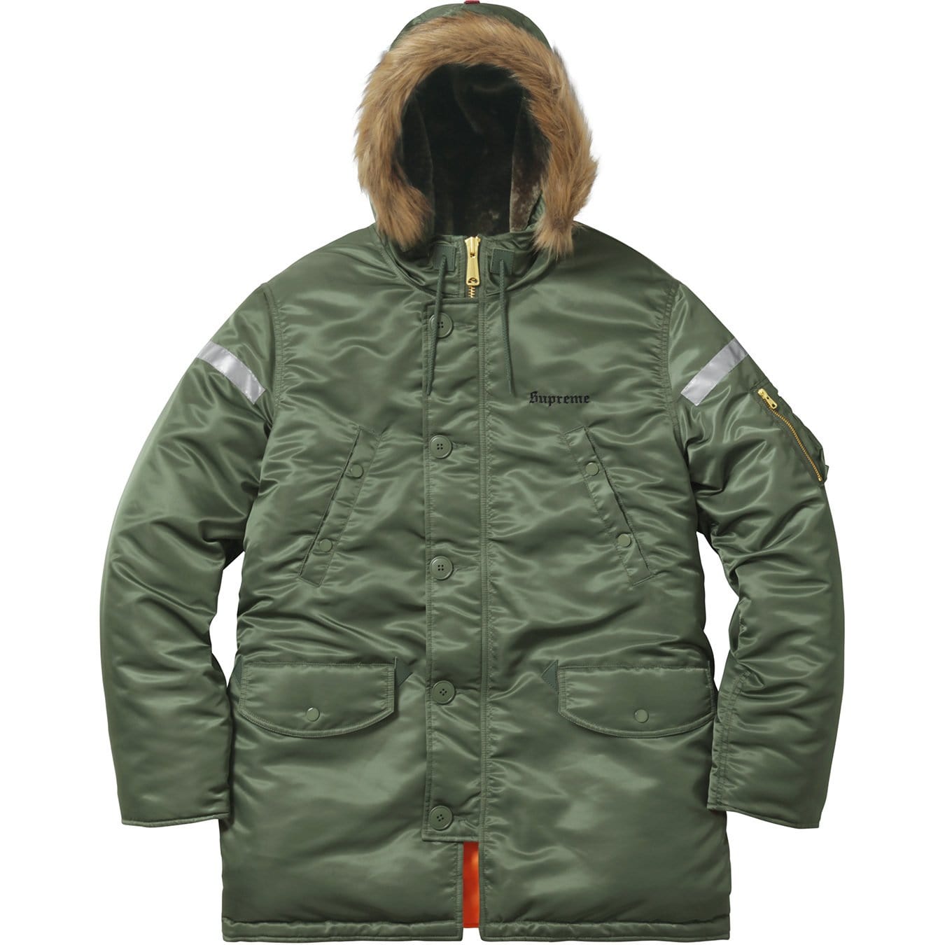 Supreme Reflective Cross N-3B Parka - Olive - Kick Game