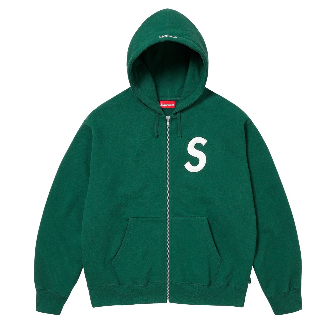 Supreme S Logo Zip Up Hooded Sweatshirt 'Dark Green' - Kick Game