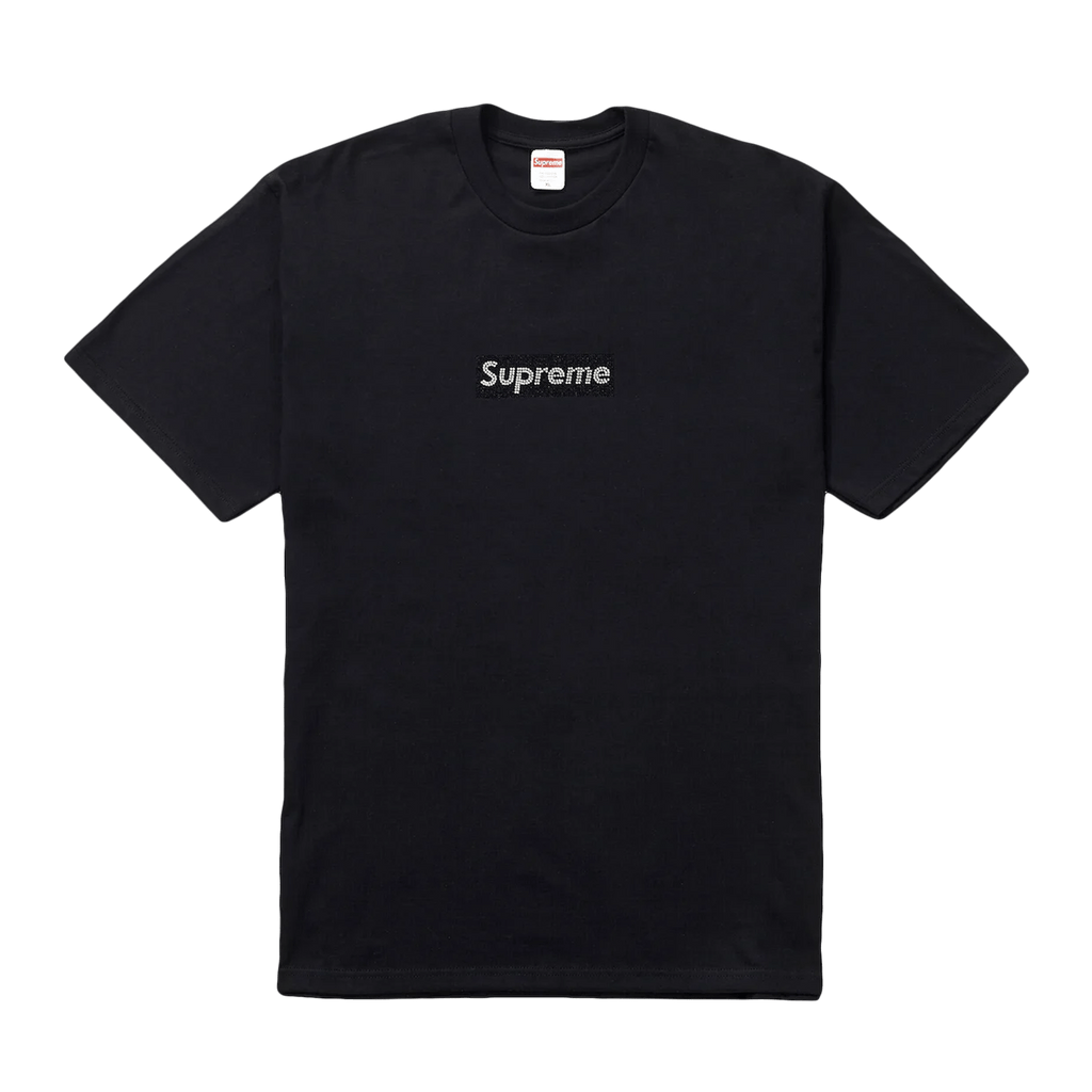 Supreme x Swarovski Box Logo T Shirt Black Kick Game