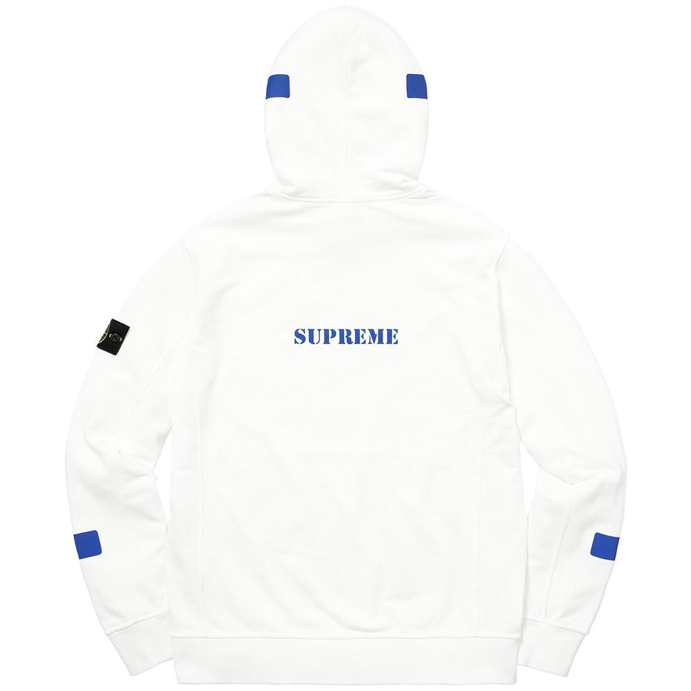 Supreme-Stone Island Hooded Sweatshirt - White - Kick Game