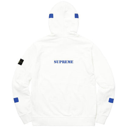 Supreme-Stone Island Hooded Sweatshirt - White - Kick Game