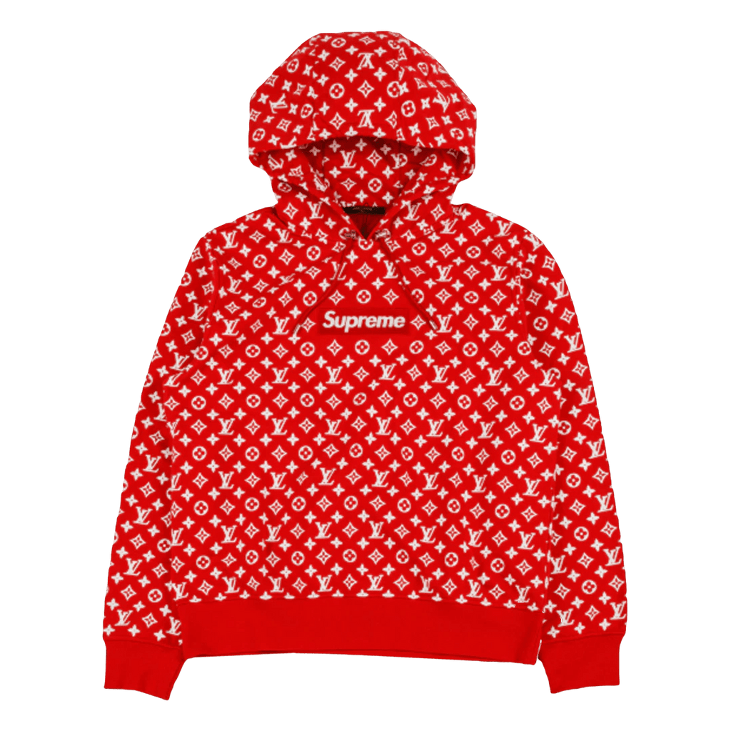 Red supreme louis vuitton 2025 hoodie