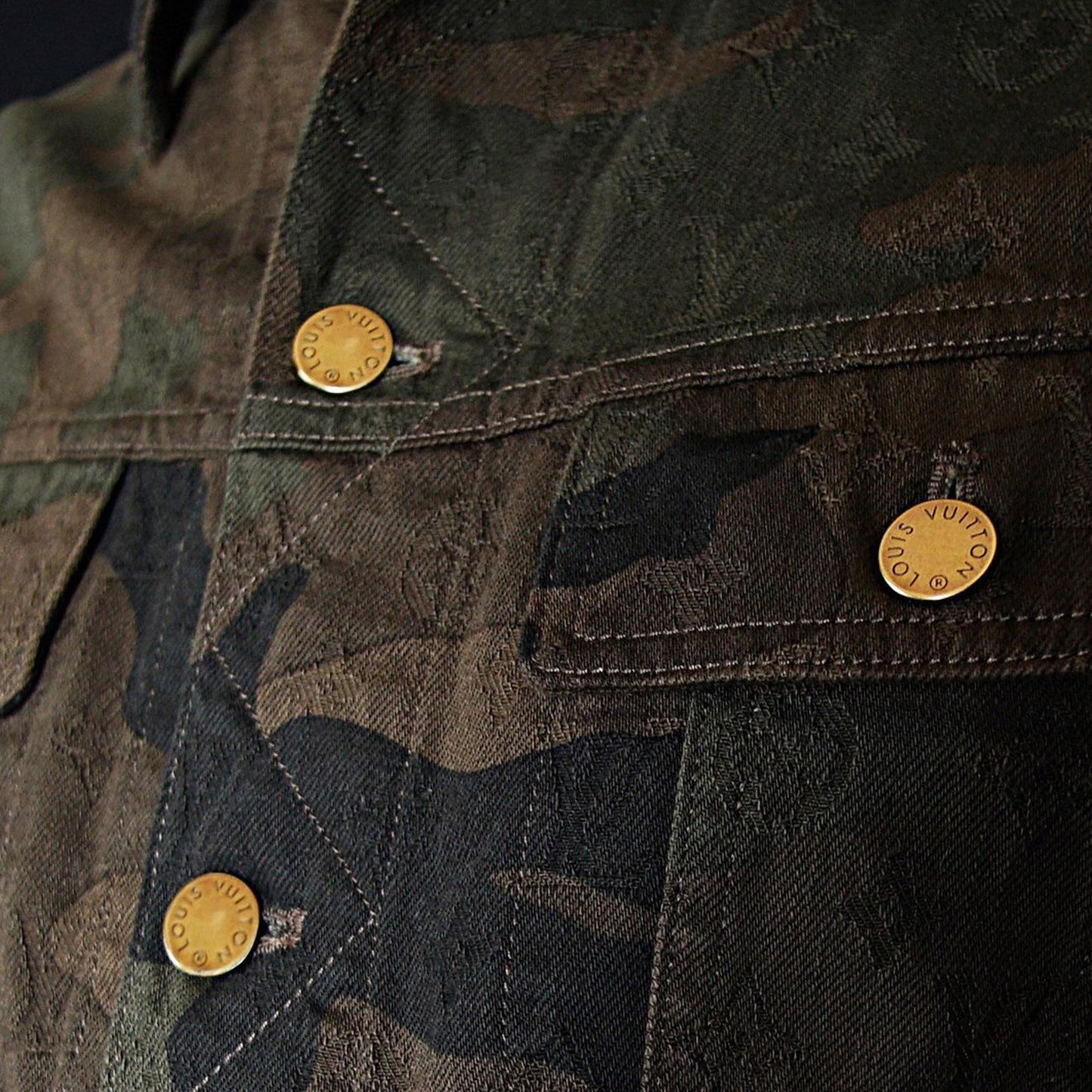 Supreme x Louis Vuitton Jacquard Denim Trucker Jacket 'Camo' - Kick Game