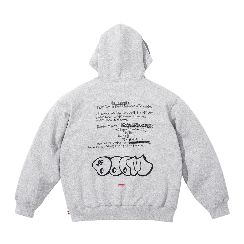 Supreme x MF DOOM Hooded Sweatshirt 'Grey' — Kick Game Supreme x MF DOOM Hooded Sweatshirt 'Grey' — Kick Game