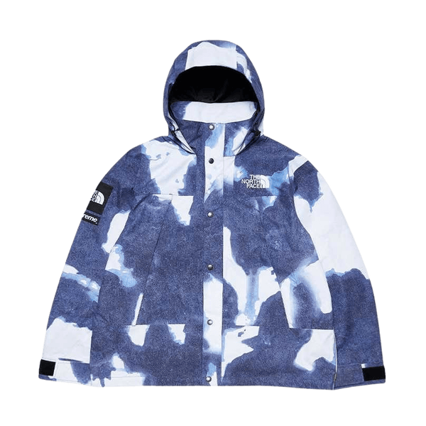 Supreme x The North Face Bleached Denim Print Mountain Jacket