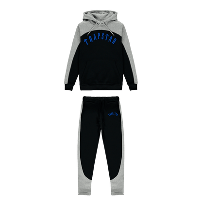 Trapstar Irongate Arch Chenille Hooded Tracksuit - Black/Blue/Grey - Kick Game