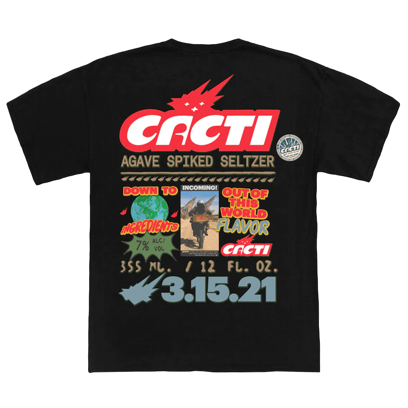 Travis Scott Cacti Down To Earth Tee 1 Tee Black - Kick Game